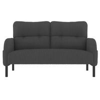 SOFA 2-Sitzer mit Seitentasche 120 x 75 x 79 cm Cord Gray - Grau, Kunststoff (120/79/75cm) - Meubliv