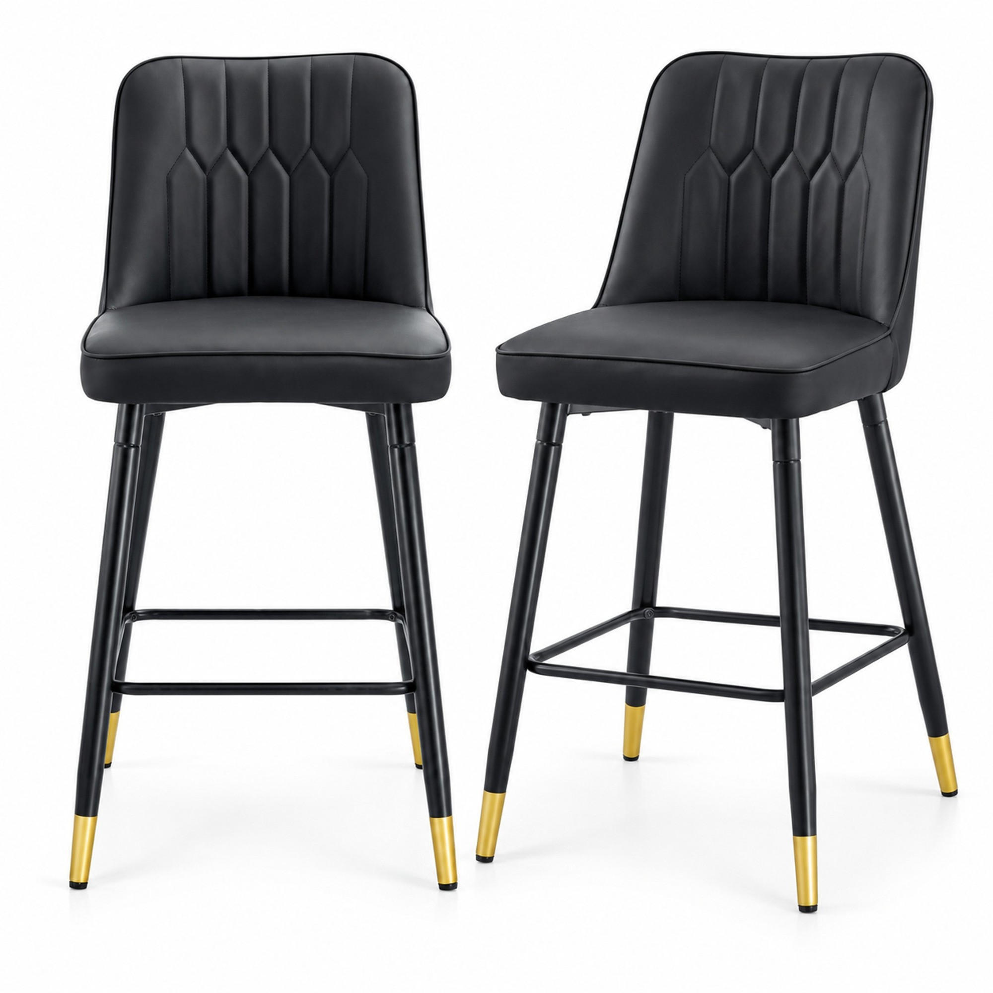 BARHOCKER 2er-Set 100 cm Schwarz mit Rückenlehne - Schwarz, Metall (45/100/42cm) - MIVRAY