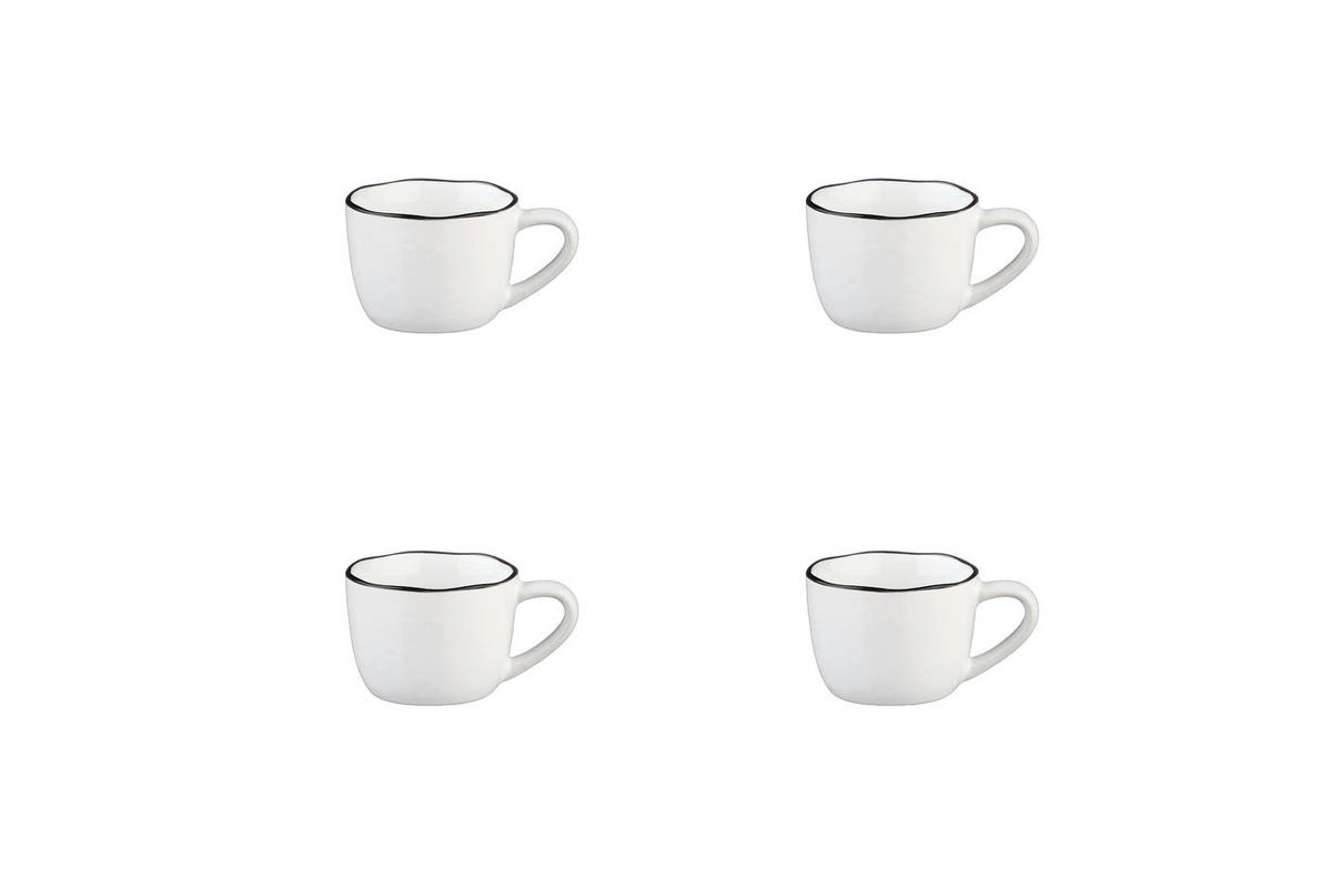 TASSEN Pure 120ml - 4er-Set - Schneeweiß - Weiß, Keramik (0.12L) - Björn