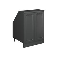 KUCHYNSKÁ SKRIŇA PRE ŠIKMÉ STRECHY R-Line Antracitový vidiecky dom 60 cm s 2 dverami, korpus skrine hĺbka 60 cm - antracitová, kompozitné drevo (60/83.8/60cm) - Vicco