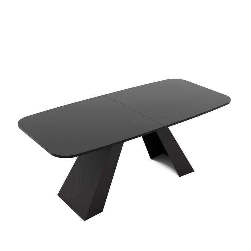 AUSZIEHTISCH ZENITH 160/90/76 cm mit Metallgestell, Schwarz - Schwarz, Holzwerkstoff/Metall (90/160/76cm) - Idohome