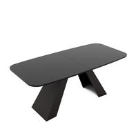 AUSZIEHTISCH ZENITH 160/90/76 cm mit Metallgestell, Schwarz - Schwarz, Holzwerkstoff/Metall (90/160/76cm) - Idohome
