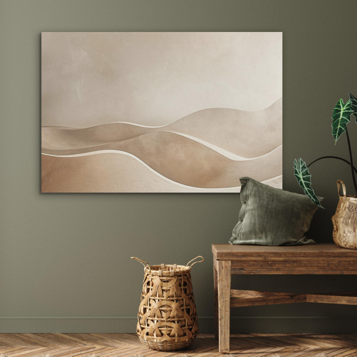 AKUSTIKBILD Beige - Natur - Abstrakt - Modern Akustikpaneele 90x60 cm - Beige, Kunststoff (90/60/0.9cm) - MuchoWow