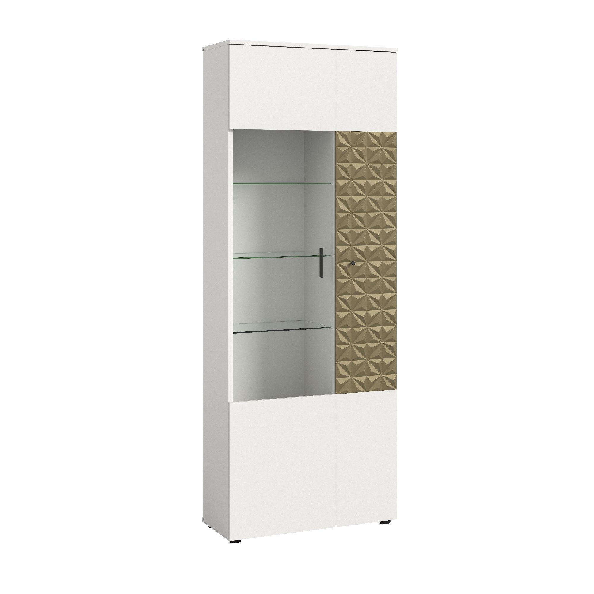 VITRINE Prisma 37/70/195 cm - Weiß, Holzwerkstoff (70/195/37cm) - Xonox