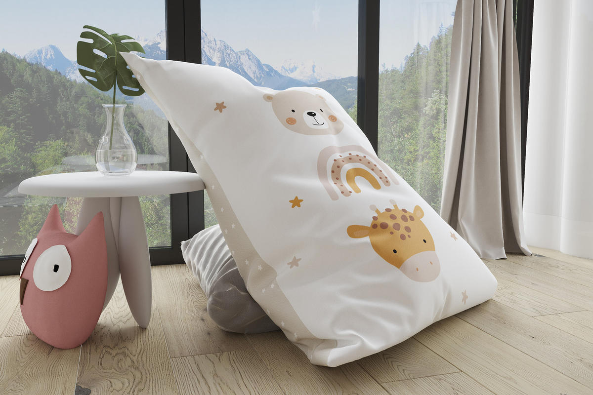 KINDER-SITZSACK - Little friends - Hellbraun/Weiß, Textil (100/25/135cm) - Green Bean