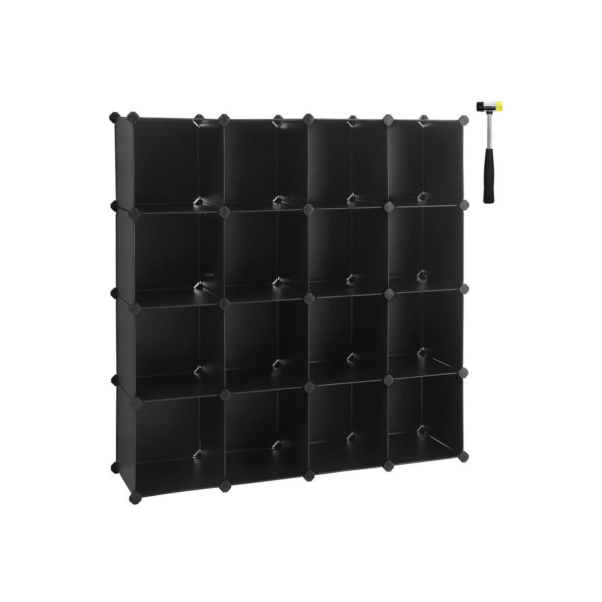 STECKREGALSYSTEM - Schwarz, Kunststoff (31/125/125cm) - Hansiro