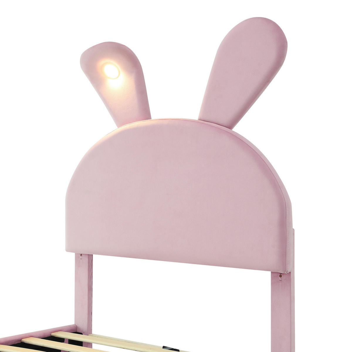 POLSTERBETT 90/200 cm Rosa aus Samt mit LED-Beleuchtung - Rosa, Textil (90/200cm) - OKMYHOME