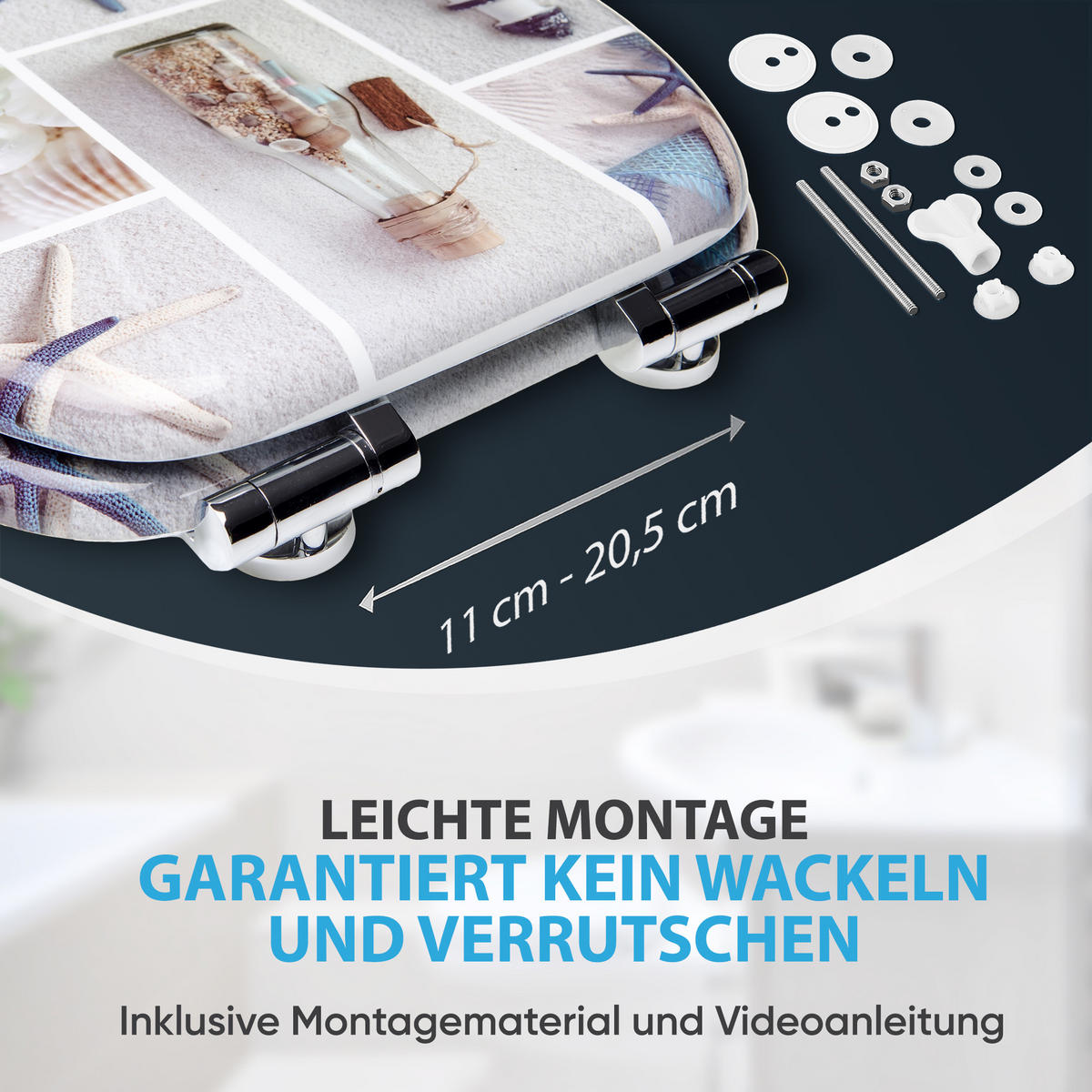 WC-SITZ mit Absenkautomatik Meeresbrise - Blau, Holzwerkstoff (38/6/47cm) - Sanilo