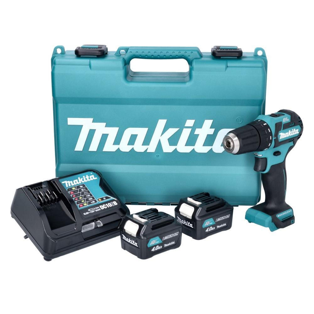 MAKITA DF 332 DSME Akku Bohrschrauber 12 V 35 Nm Brushless + 2x Akku 4,0 Ah + Ladegerät + Koffer - Multicolor, Kunststoff (370/66/130cm) - Makita