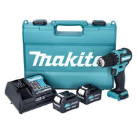 MAKITA DF 332 DSME Akku Bohrschrauber 12 V 35 Nm Brushless + 2x Akku 4,0 Ah + Ladegerät + Koffer - Multicolor, Kunststoff (370/66/130cm) - Makita