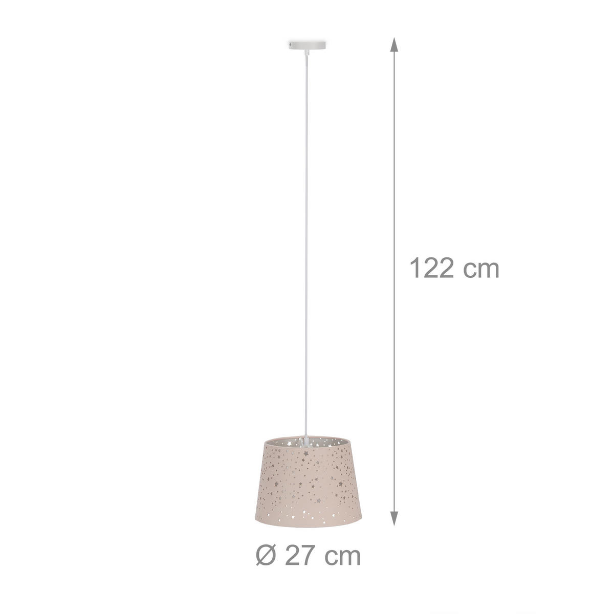 KINDERZIMMERLAMPE - Rosa, Kunststoff/Textil (27/27/122cm) - Relaxdays