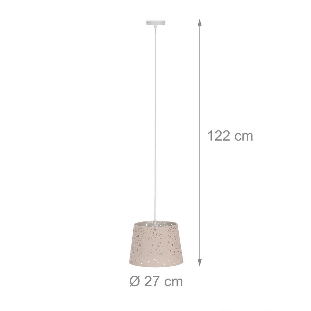 Thumbnail - Relaxdays Kinderzimmerlampe, Rosa, Metall, Textil, Kunststoff, E27, 27x122x27 cm, Lampen & Leuchten, Innenbeleuchtung, K...