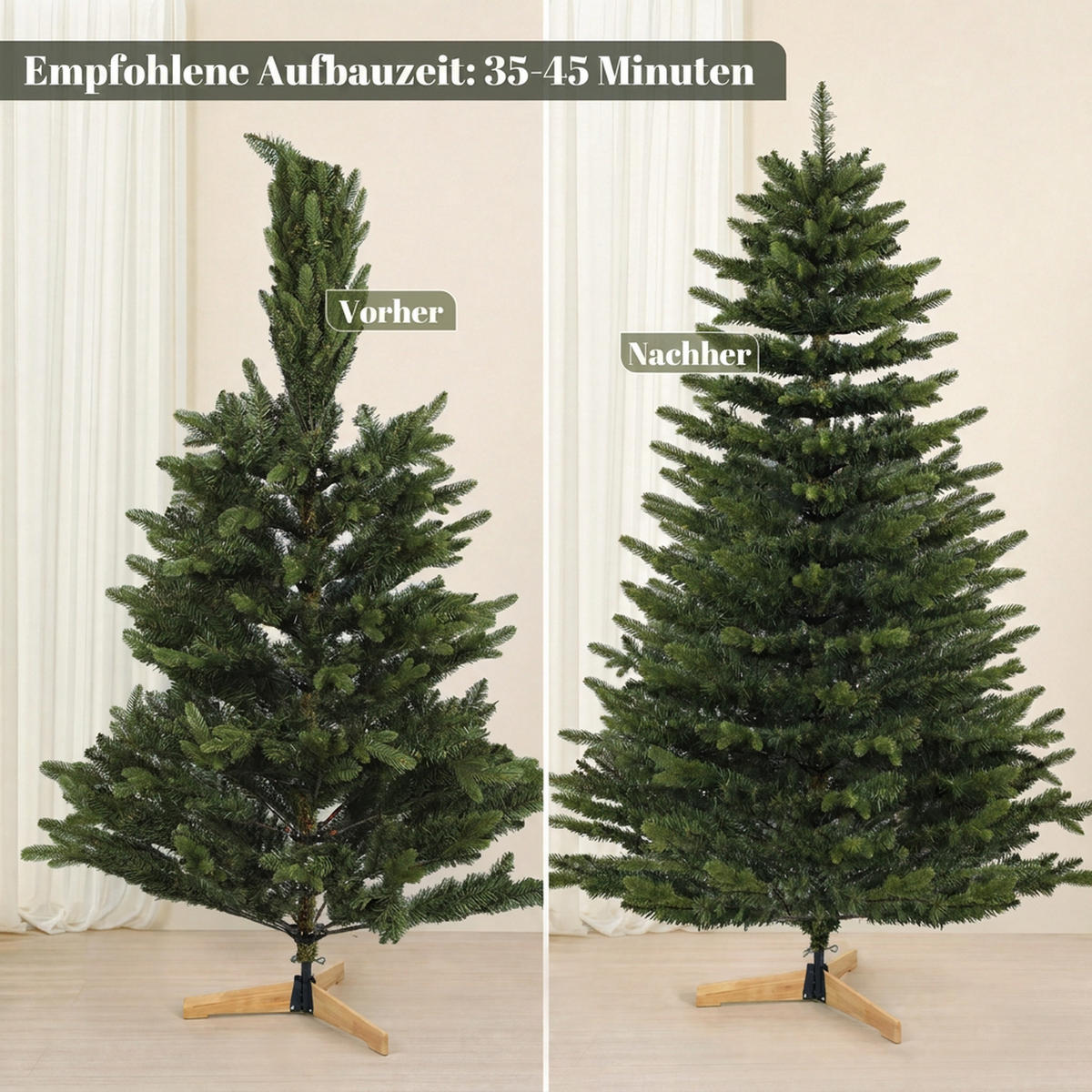 WEIHNACHTSBAUM PE PVC Grün - Grün, Kunststoff (180cm) - HOMCOM