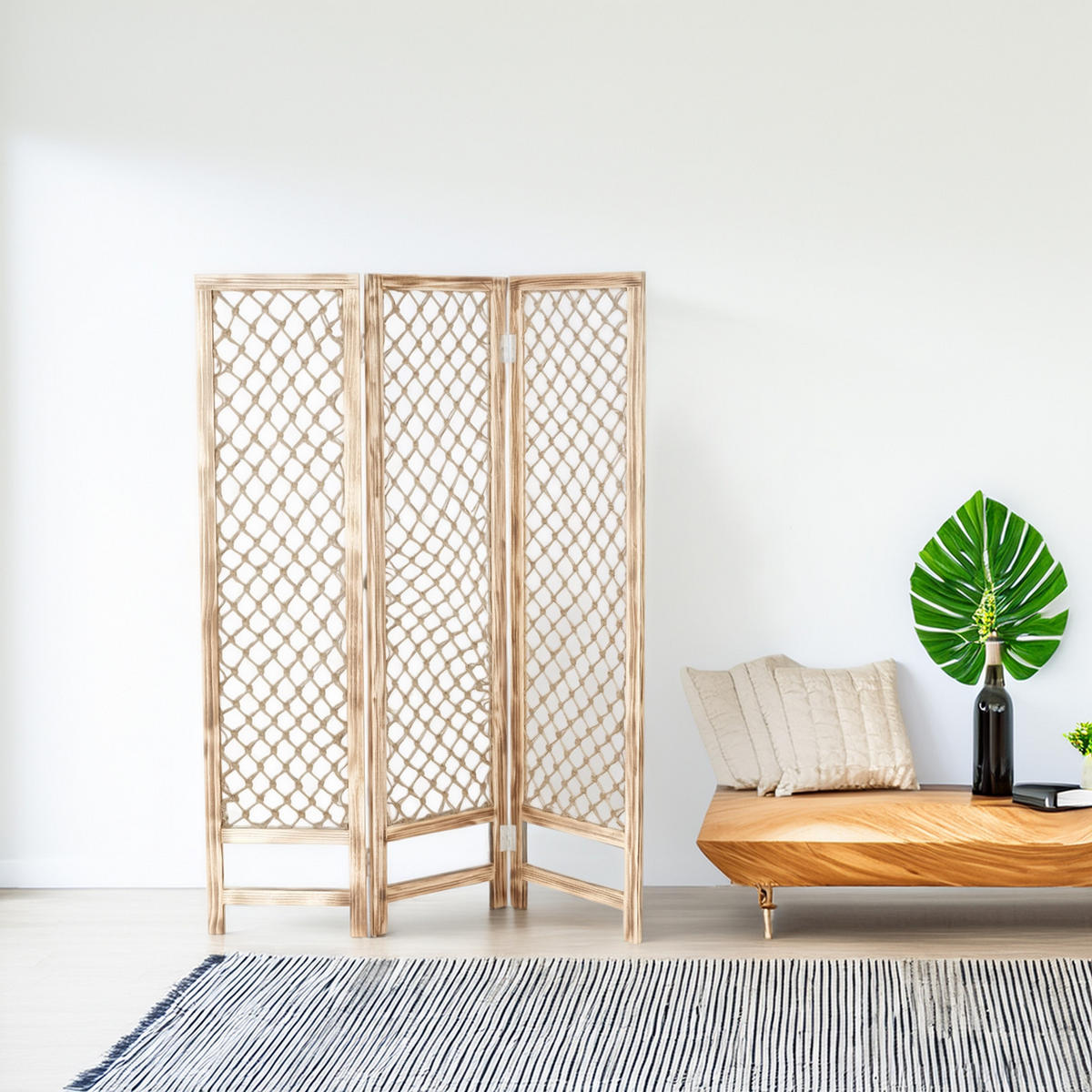 RAUMTEILER Nodi 3-tlg. Holz natur - Naturfarben, Holz (120/170/2.2cm) - CREEDWOOD