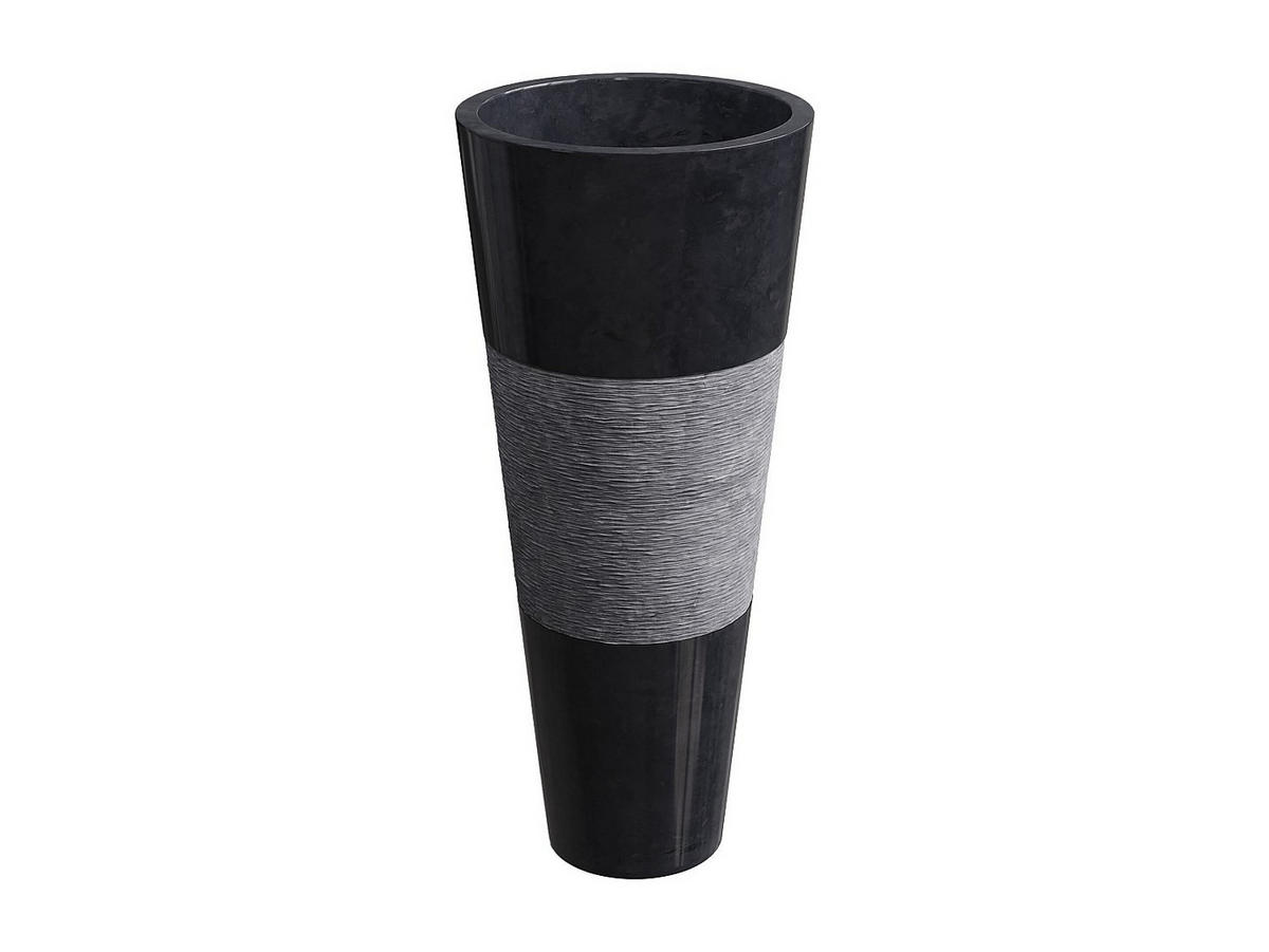 STANDWASCHBECKEN aus Marmor - Schwarz - 40 x 40 x 90 cm - PULOA - Schwarz, Stein (40/90/40cm) - Vente-Unique