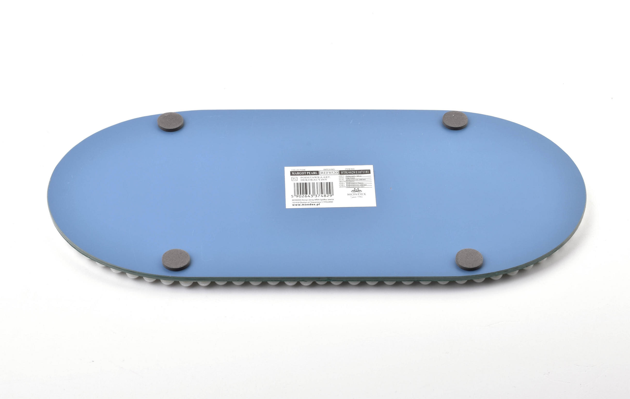 DEKOTABLETT Margot Perle 31/15/2 cm Glas - Perlmutt, Glas (2cm) - Mondex