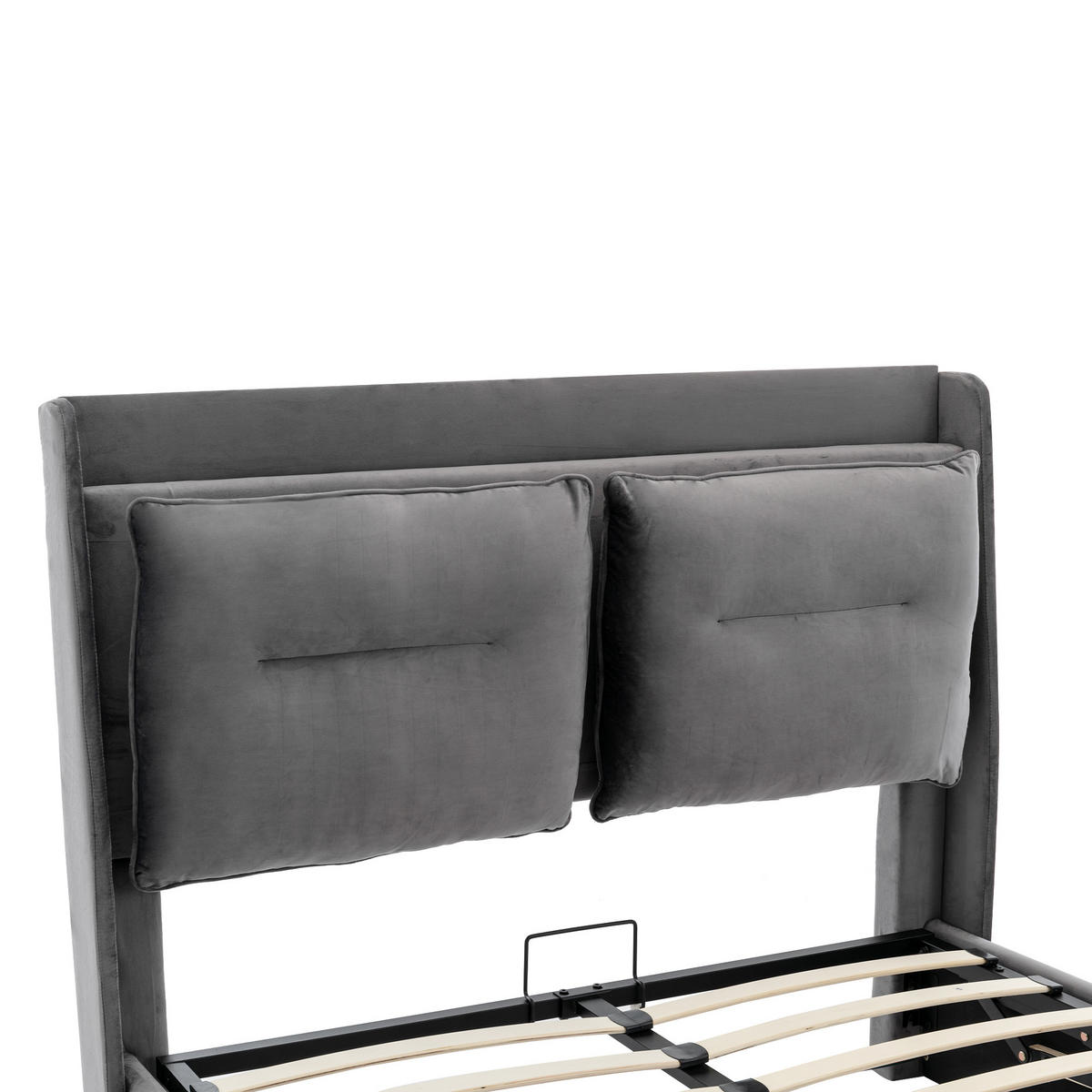 POLSTERBETT 160x200cm Dunkelgrau Samt Mit LED & 2 Schubladen - Dunkelgrau, Textil (160/200cm) - FLIEKS