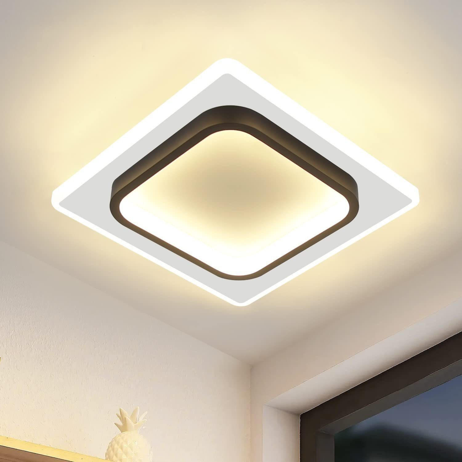 LED-DECKENLEUCHTE Harmonie 23.5/23.5/7 cm - Schwarz/Weiß, Kunststoff (23.5/23.5/7cm) - Nettlife