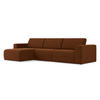 ECKSOFA Links Samt Stoff Orange - Rot/Terracotta, Kunststoff/Textil (167/314cm) - Makamii