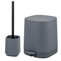 BAD-ACCESSOIRES-SET VALONA 2tlg., grau, Kunststoff - Grau, Kunststoff (21/25.5/21cm) - eluno