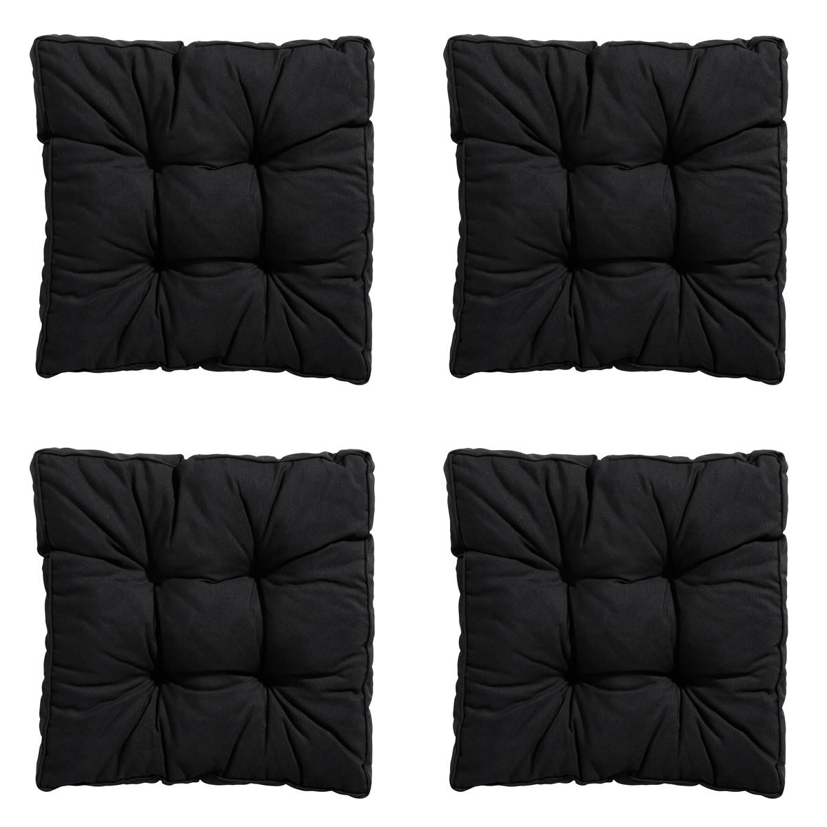SITZKISSEN Panama 47/47 cm 4er-Set - Schwarz, Textil (47/8/47cm) - Madison