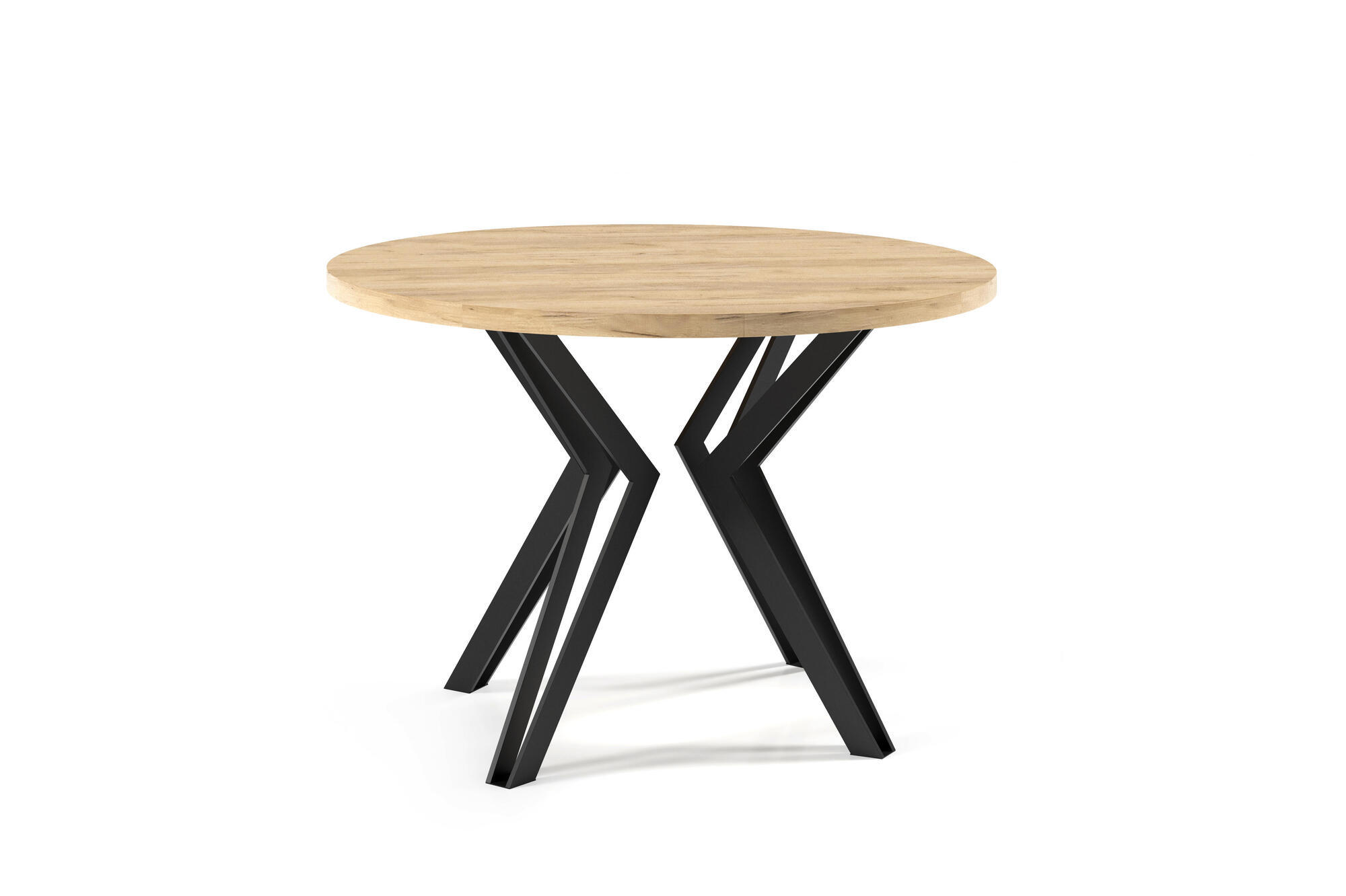 ESSTISCH RANDI Eiche hell, Schwarz 120x196x76 cm - Eichefarben/Schwarz, Holzwerkstoff (196/120/76cm) - FURNLUX