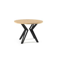 ESSTISCH RANDI Eiche hell, Schwarz 100x176x76 cm - Eichefarben/Schwarz, Holzwerkstoff (176/100/76cm) - FURNLUX