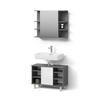BADMÖBEL-SET Fucino Anthrazit 2 Teile, Unterschrank 80 cm - Anthrazit/Weiß, Holzwerkstoff (80/54/32cm) - Livinity®