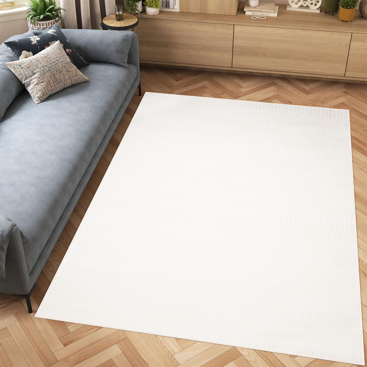 TEPPICH HERA Weiß 140/200 cm - Weiß, Textil (140/200cm) - Tapiso