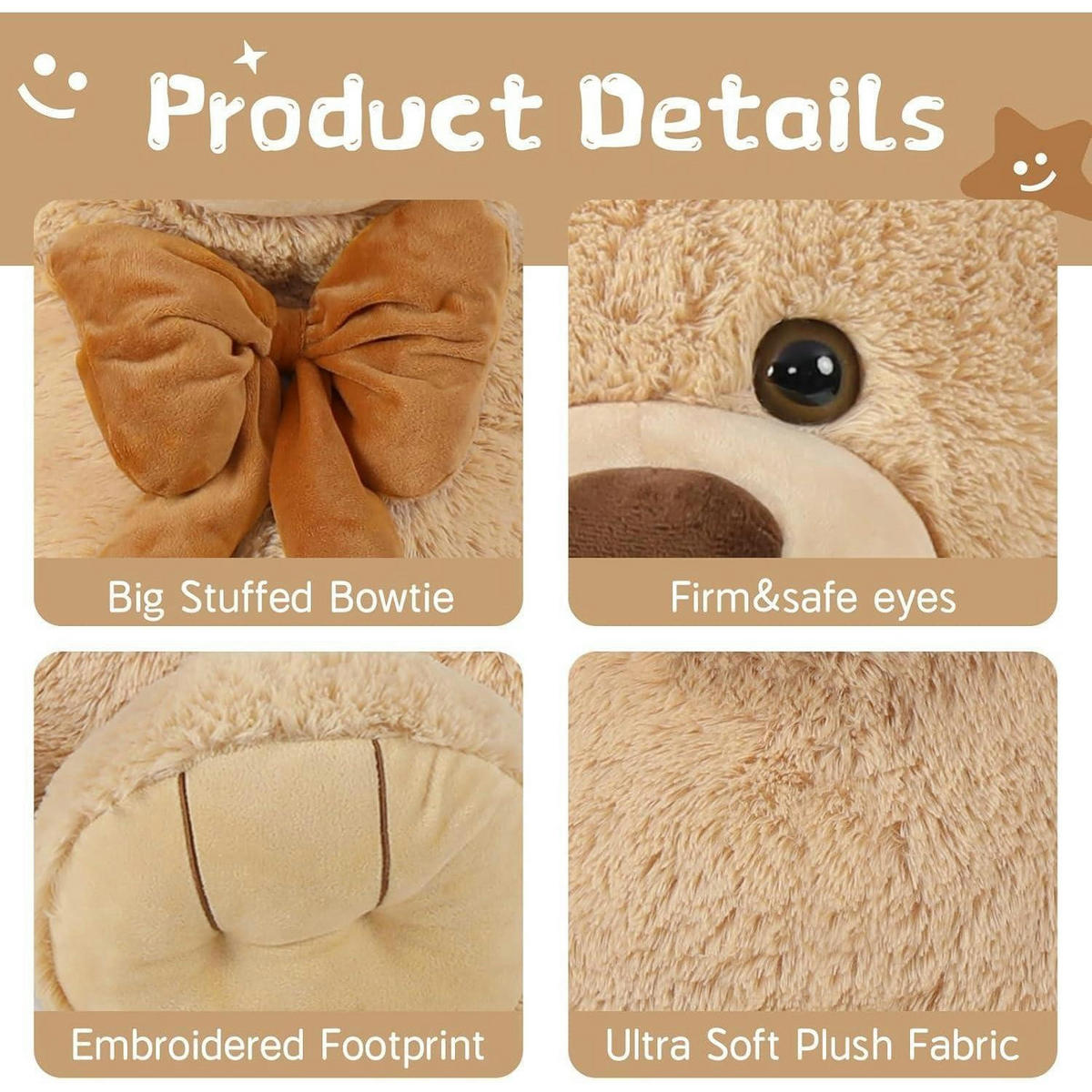 STOFFTIER Teddybär 120 cm Braun - Braun, Textil (90/120cm)