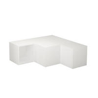 ECK-TV-MÖBEL mit 2 Schubladen und 1 Nische L90 cm - Compact - Weiß, Holzwerkstoff (92/32/90cm) - Calicosy