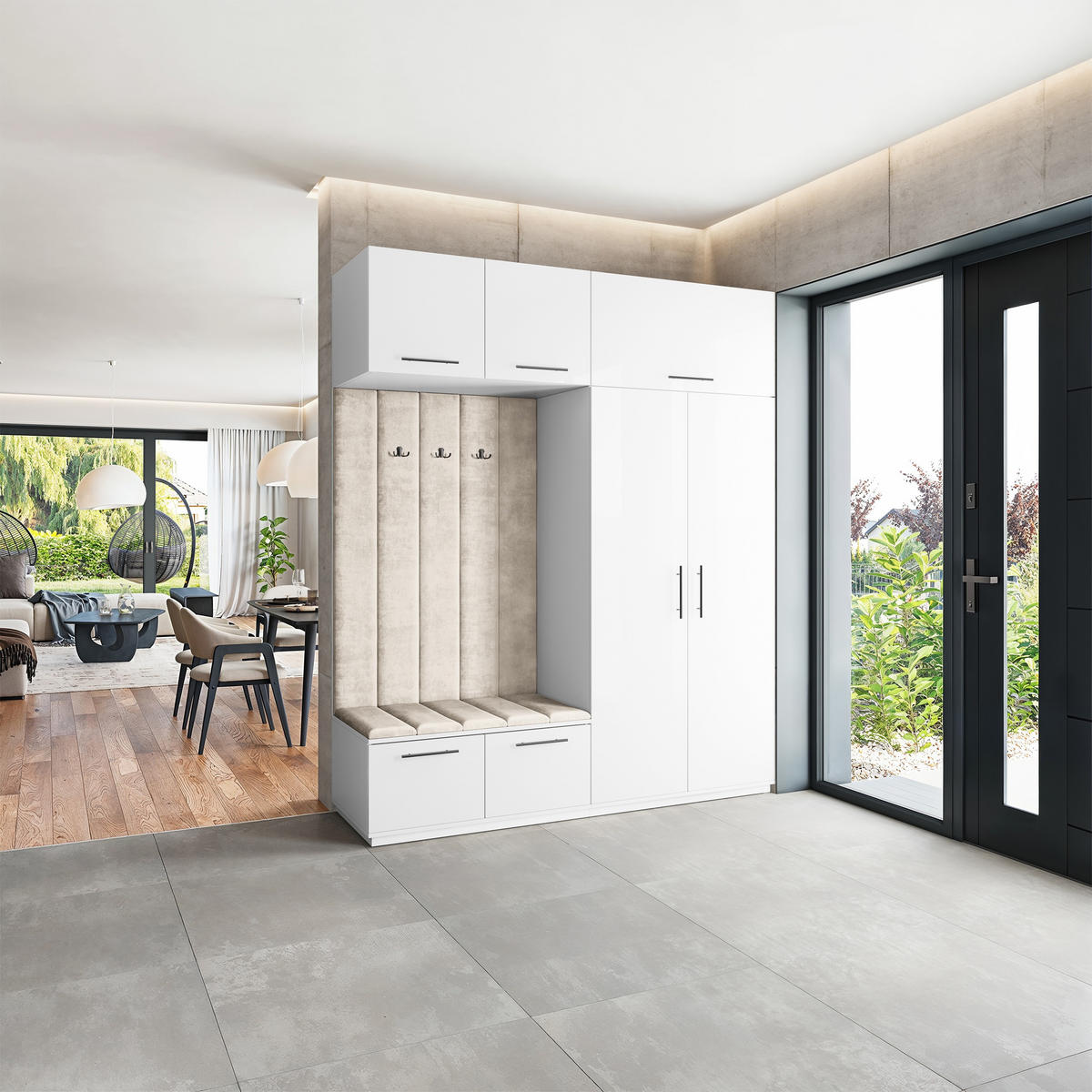 GARDEROBENSCHRANK REMA 200/240/60 cm Modern Weiß - Weiß, Holzwerkstoff (200/240/60cm) - MASSENO