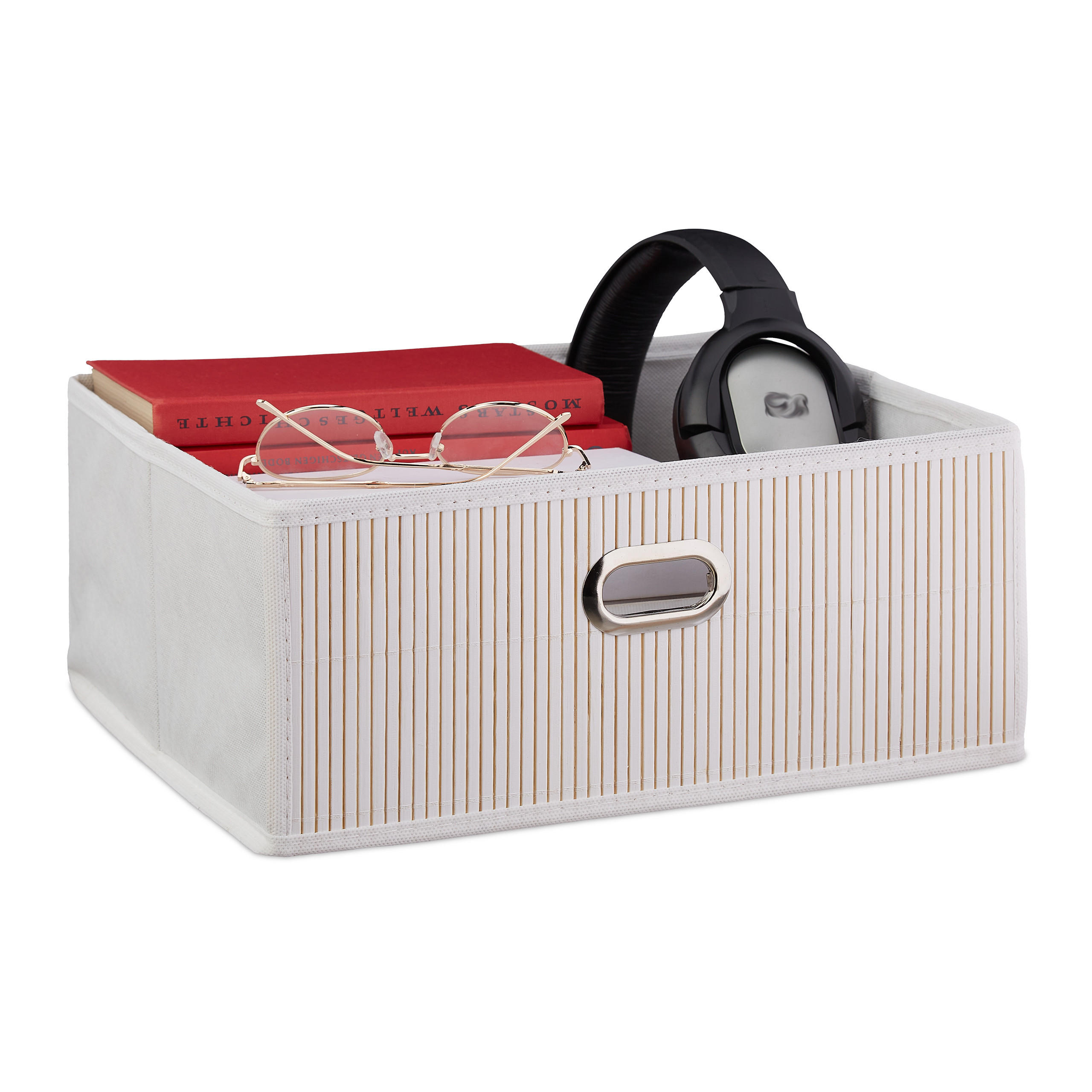 AUFBEWAHRUNGSKORB - Weiß, Holz/Wellpappe (31/14/31cm) - Relaxdays