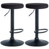 BARHOCKER 2er Set Samt schwarz - Schwarz, Textil/Metall (38.5/60/38.5cm) - CLP