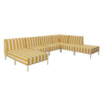 GARTENSOFA mit 6 Sitzplätzen, Gelb - Gelb, Textil - Oviala