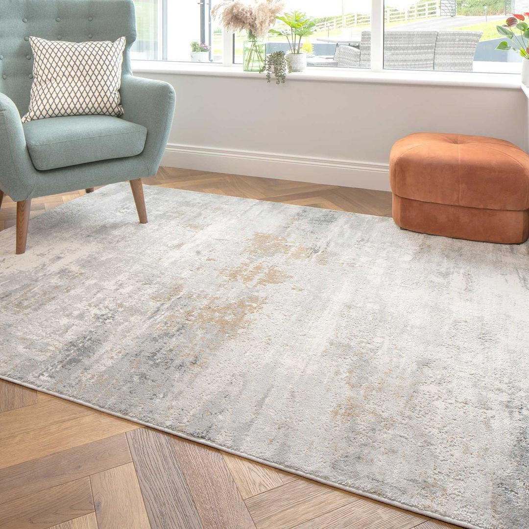 WEBTEPPICH Ludlow Moonshine Grau - Grau, Textil (201/290cm) - Kukoon Rugs