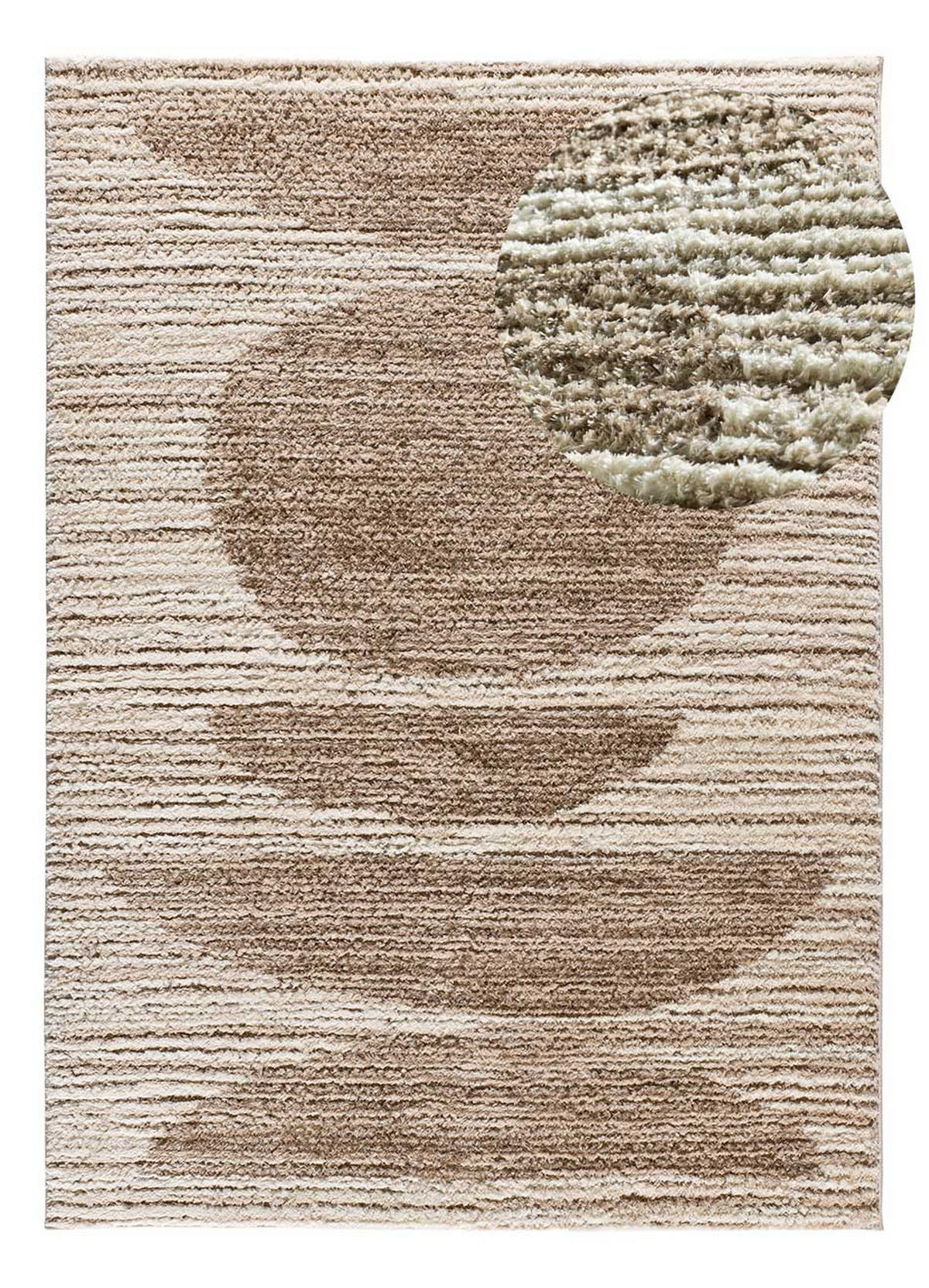 HOCHFLORTEPPICH im skandinavischen Stil Beige Lima 140/200 cm - Beige, Naturmaterialien/Textil (140/200cm) - Atticgo