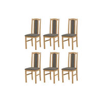 ESSZIMMERSTUHL - Set 6x BOS 7 grandson, aston 6  - Eichefarben/Dunkelgrau, Holz (43/96/40cm) - Leaf Design