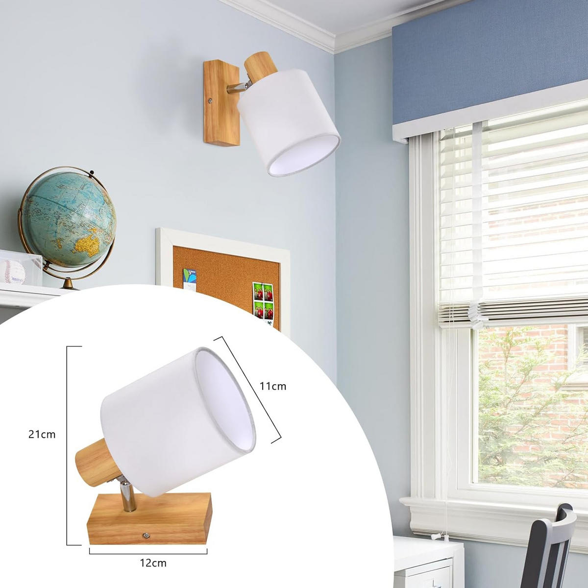 STRAHLER Geschick 1-flammig 21/13/13cm - Ecru, Holz (21/13/13cm) - ZMH