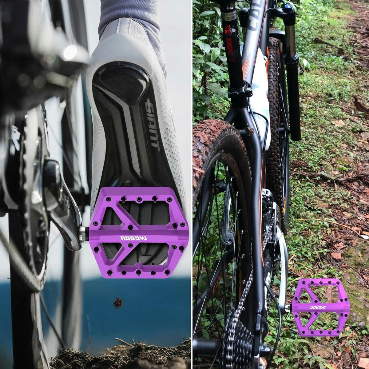 FAHRRADPEDALE Flachpedale Violett - Violett, Kunststoff (10.9/1.4/10.9cm)