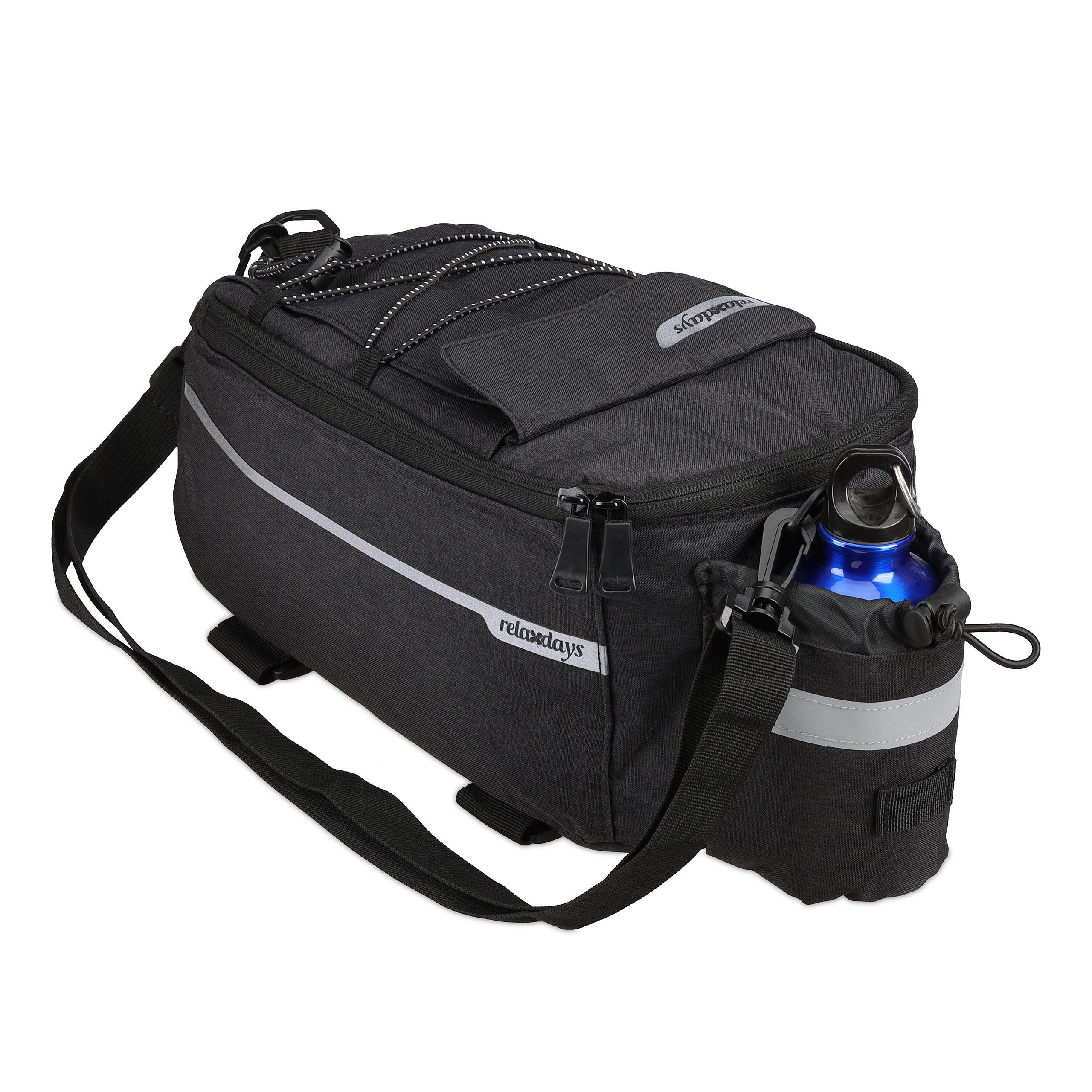 GEPÄCKTRÄGERTASCHE - Schwarz, Textil/Metall (16/15/38cm) - Relaxdays