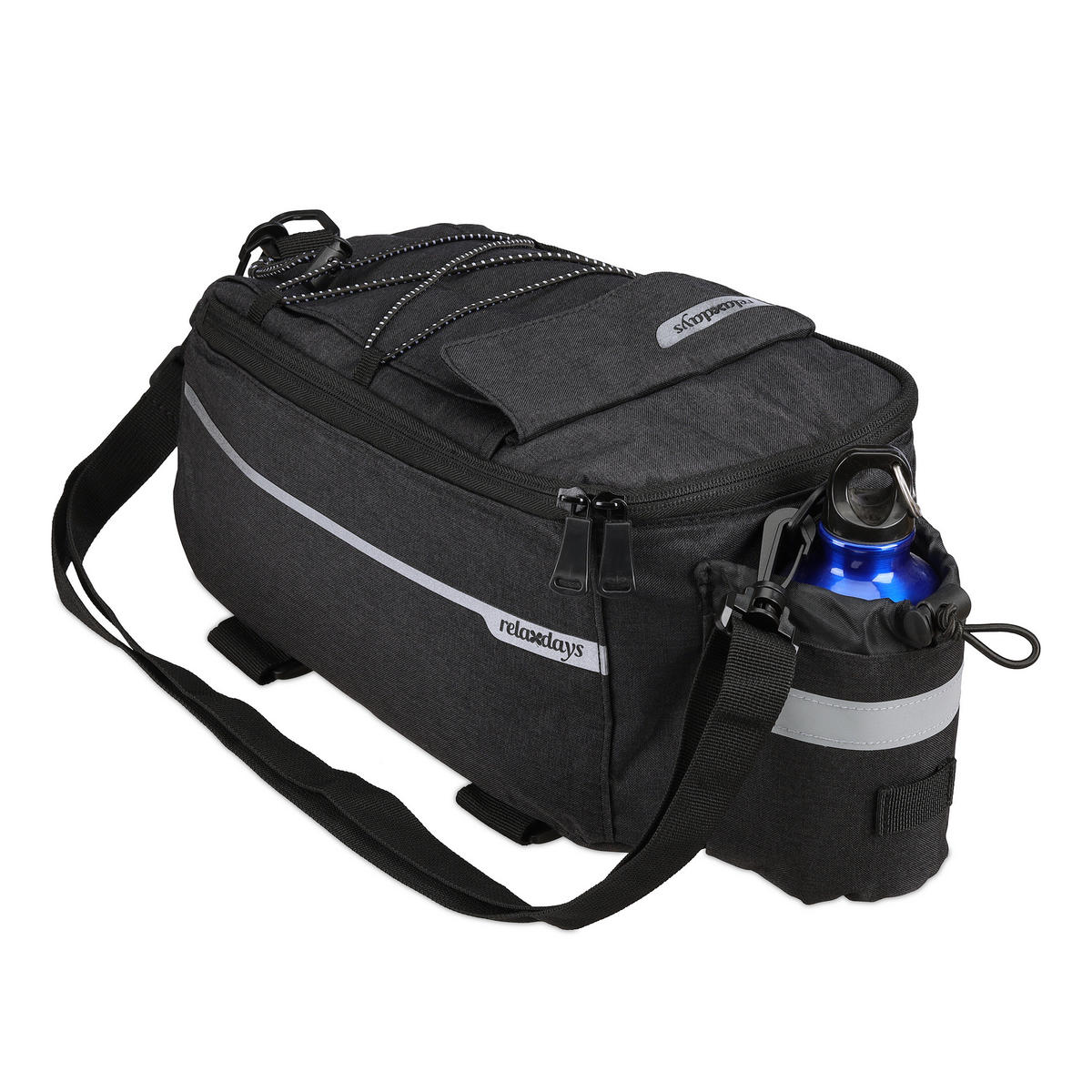 GEPÄCKTRÄGERTASCHE - Schwarz, Textil/Metall (16/15/38cm) - Relaxdays