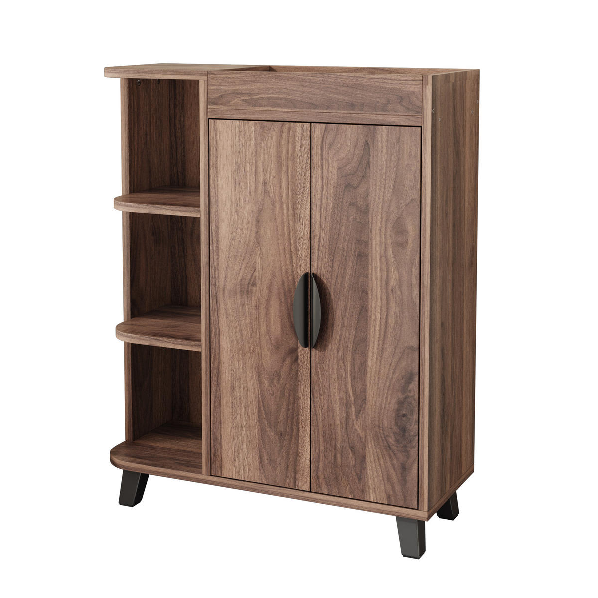 SCHUHSCHRANK Walnuss 80/32/99 cm - Walnussfarben, Holzwerkstoff (80/99/32cm) - PANGIVO