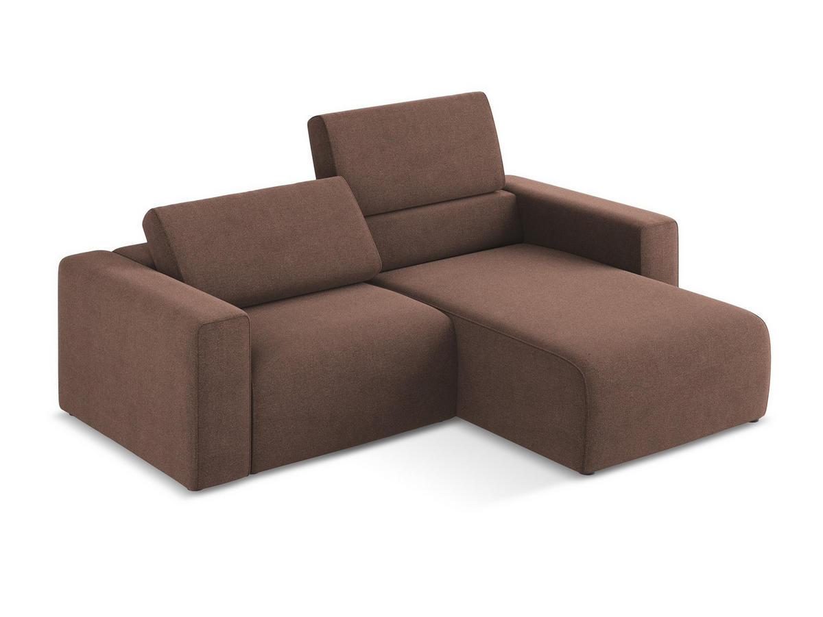 ECKSOFA Rechts Strukturstoff Stoff Pink - Pink/Hellrosa, Kunststoff/Textil (224/167cm) - Makamii