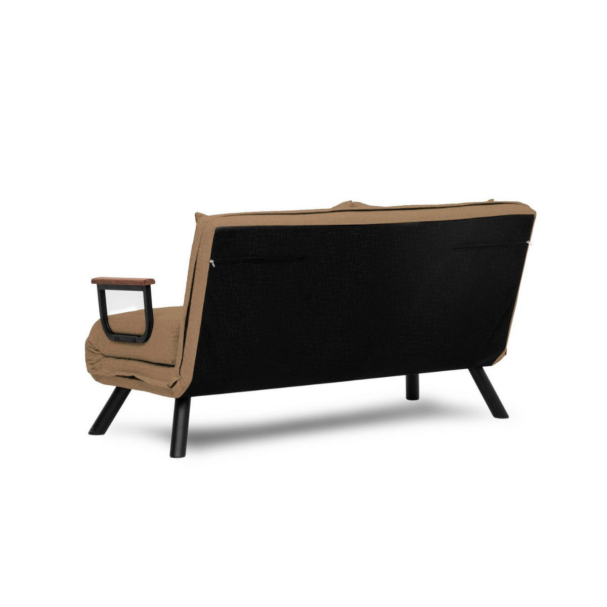SCHLAFSOFA für 2 Personen mit Stoffbezug und Metallfüßen 133/50/41 cm - Taupe, Metall (50/41/121cm) - Calicosy
