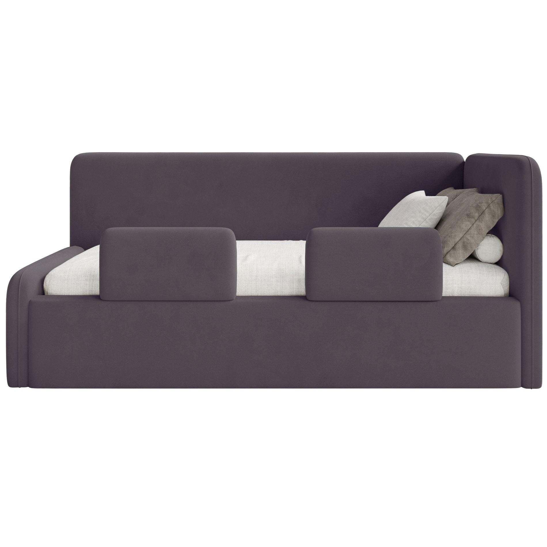 KINDERBETT Fanko Samt Violett 90x200 cm - Lila/Schwarz, Kunststoff/Textil (90/200cm) - Selsey