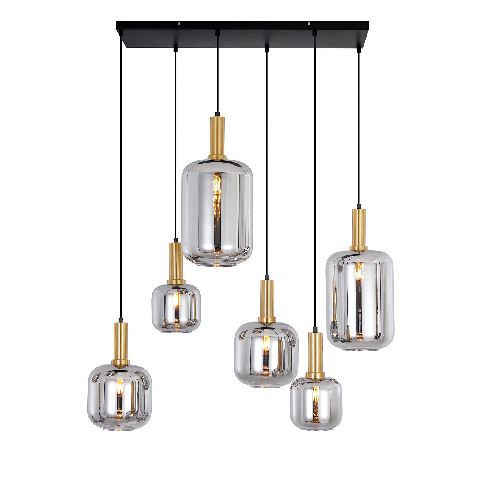 PENDELLEUCHTE Vespnal 96.6/22/150 cm - Schwarz, Glas/Metall (96.6/22/150cm) - ZMH