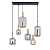 PENDELLEUCHTE Vespnal 96.6/22/150 cm - Schwarz, Glas/Metall (96.6/22/150cm) - ZMH