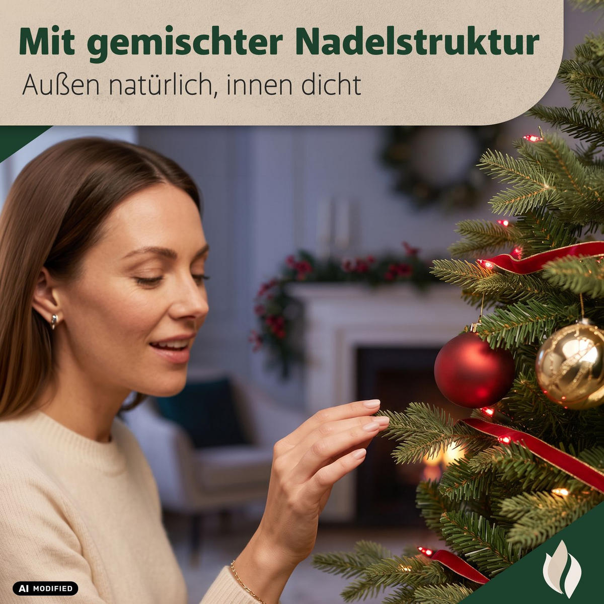 WEIHNACHTSBAUM künstlich REDMOND 240 cm mit LED-Lichterkette und Holzständer - Grün, Kunststoff (150/240cm) - pink garten