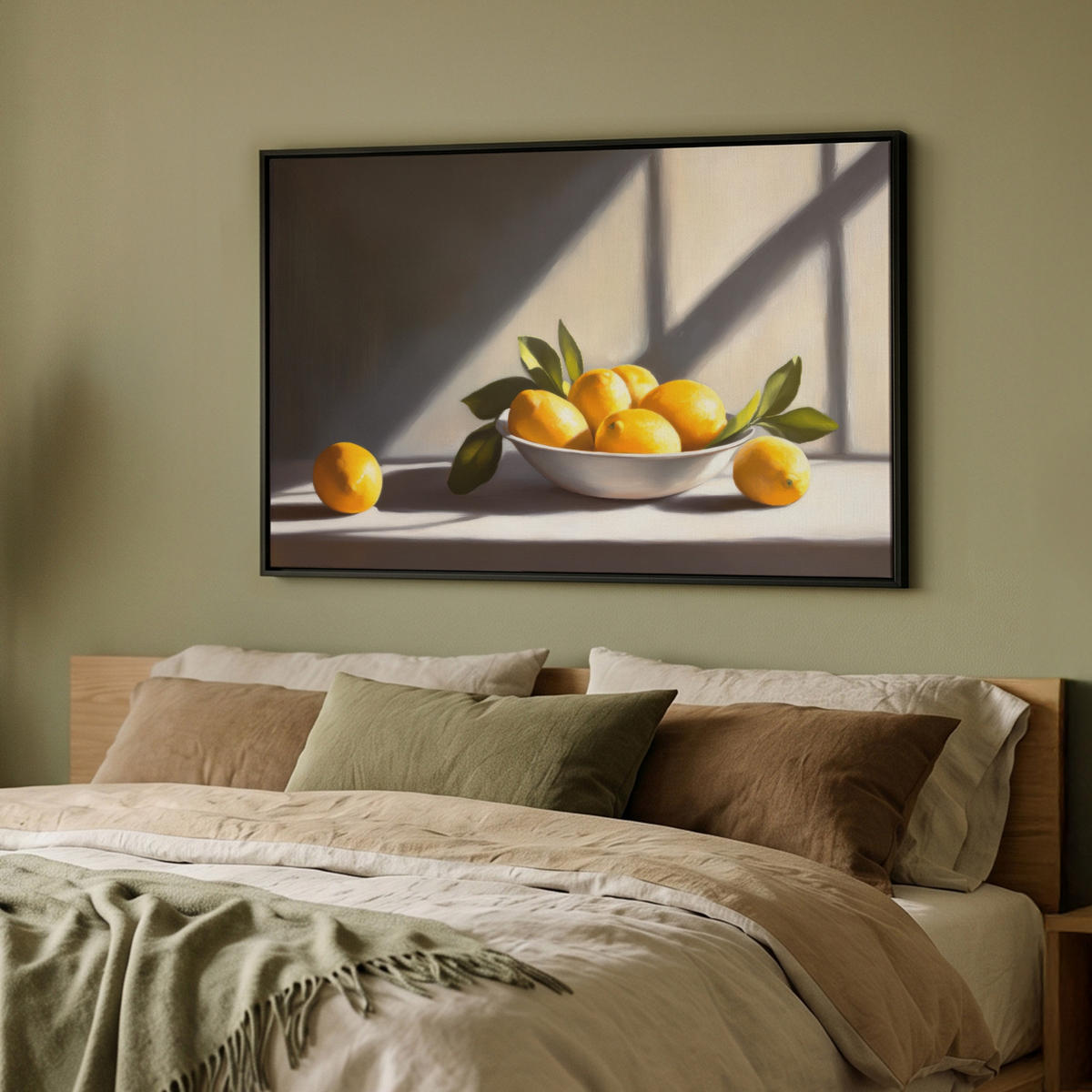LEINWAND Bilder mit Rahmen - Zitronen - Stilleben - Gelb - 90x60 - Gelb, Textil (90/60cm) - MuchoWow